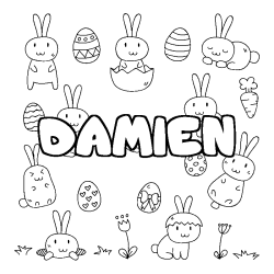 Coloración del nombre DAMIEN - decorado Pascua