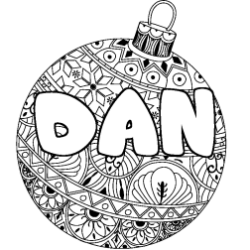Coloración del nombre DAN - decorado bola de Navidad