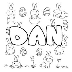 Coloración del nombre DAN - decorado Pascua
