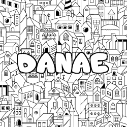 Coloración del nombre DANAE - decorado ciudad