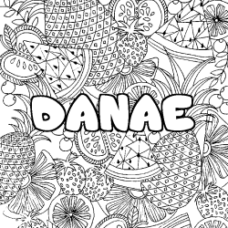 Dibujo para colorear DANAE - decorado mandala de frutas