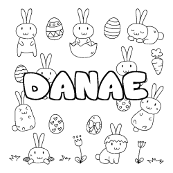 Coloración del nombre DANAE - decorado Pascua