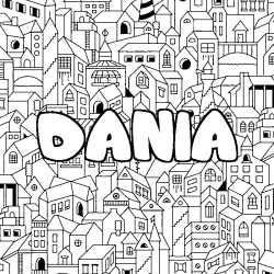 Coloración del nombre DANIA - decorado ciudad