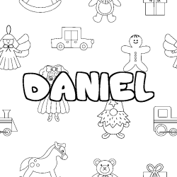 Dibujo para colorear DANIEL - decorado juguetes