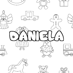 Dibujo para colorear DANIELA - decorado juguetes