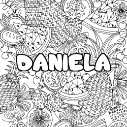 Dibujo para colorear DANIELA - decorado mandala de frutas