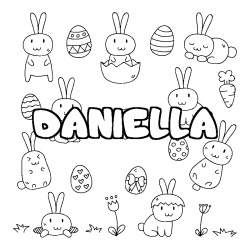 Coloración del nombre DANIELLA - decorado Pascua