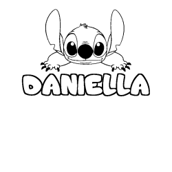 Coloración del nombre DANIELLA - decorado Stitch