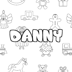 Dibujo para colorear DANNY - decorado juguetes