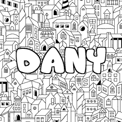 Coloración del nombre DANY - decorado ciudad