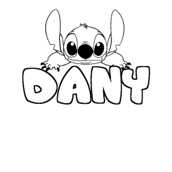 Coloración del nombre DANY - decorado Stitch