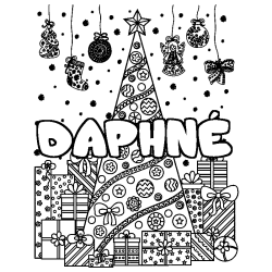 Coloración del nombre DAPHNÉ - decorado árbol de Navidad y regalos