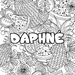 Coloración del nombre DAPHNÉ - decorado mandala de frutas