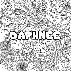 Dibujo para colorear DAPHNEE - decorado mandala de frutas