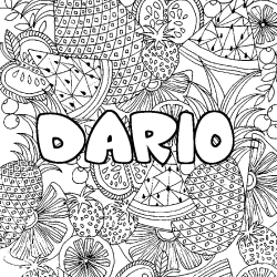 Coloración del nombre DARIO - decorado mandala de frutas