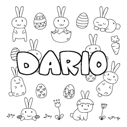 Coloración del nombre DARIO - decorado Pascua