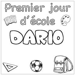Dibujo para colorear DARIO - decorado primer d&iacute;a de escuela