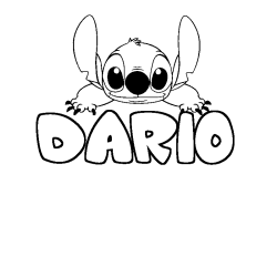Coloración del nombre DARIO - decorado Stitch