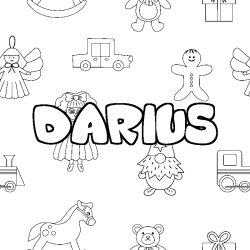 Dibujo para colorear DARIUS - decorado juguetes