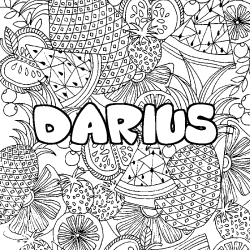 Coloración del nombre DARIUS - decorado mandala de frutas