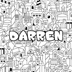 Coloración del nombre DARREN - decorado ciudad