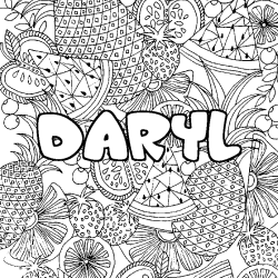 Coloración del nombre DARYL - decorado mandala de frutas