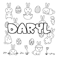 Coloración del nombre DARYL - decorado Pascua