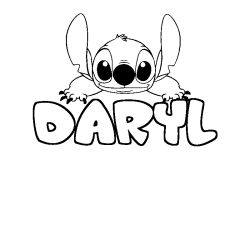 Coloración del nombre DARYL - decorado Stitch