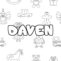 Dibujo para colorear DAVEN - decorado juguetes