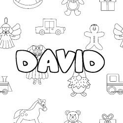 Dibujo para colorear DAVID - decorado juguetes