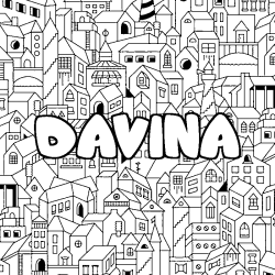 Dibujo para colorear DAVINA - decorado ciudad