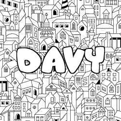 Dibujo para colorear DAVY - decorado ciudad