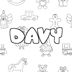 Dibujo para colorear DAVY - decorado juguetes