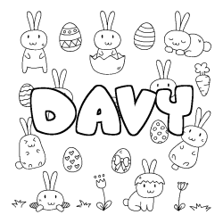 Coloración del nombre DAVY - decorado Pascua
