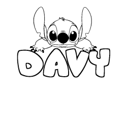 Coloración del nombre DAVY - decorado Stitch
