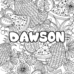 Coloración del nombre DAWSON - decorado mandala de frutas