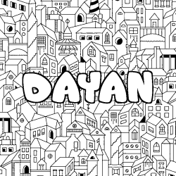 Coloración del nombre DAYAN - decorado ciudad