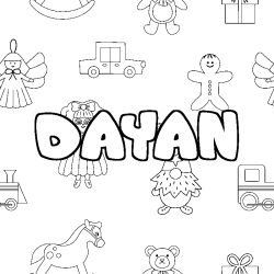 Coloración del nombre DAYAN - decorado juguetes