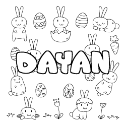 Coloración del nombre DAYAN - decorado Pascua