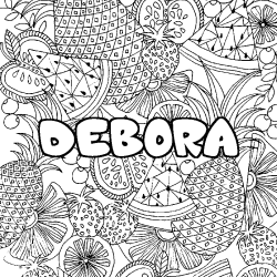 Dibujo para colorear DEBORA - decorado mandala de frutas