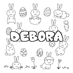 Coloración del nombre DEBORA - decorado Pascua