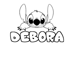 Coloración del nombre DEBORA - decorado Stitch