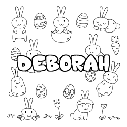 Coloración del nombre DEBORAH - decorado Pascua