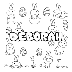 Coloración del nombre DÉBORAH - decorado Pascua