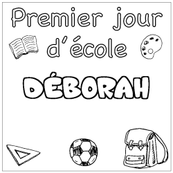 Coloración del nombre DÉBORAH - decorado primer día de escuela