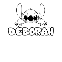 Coloración del nombre DÉBORAH - decorado Stitch