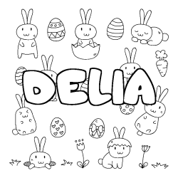 Dibujo para colorear DELIA - decorado Pascua