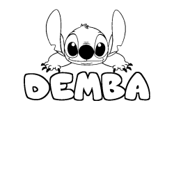 Coloración del nombre DEMBA - decorado Stitch