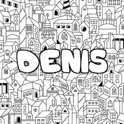 Dibujo para colorear DENIS - decorado ciudad