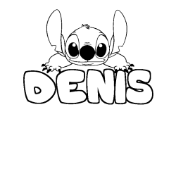 Coloración del nombre DENIS - decorado Stitch